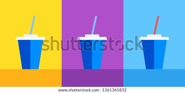 Download Icon Blue Plastic Cup Soda Ice Stock Vector Royalty Free 1361365832 Yellowimages Mockups