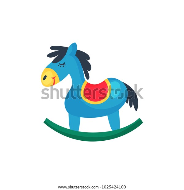 blue plastic rocking horse