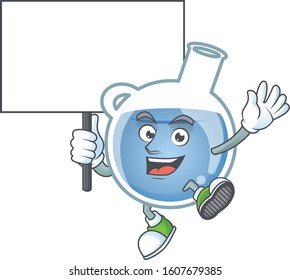 An icon of blue potion cartoon character style bring board