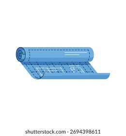 Icono azul Impresión Construcción sobre un fondo blanco