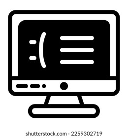 Icon blue screen computer Illustration can be used for web app info graphic etc