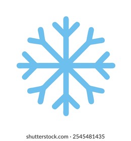 Icono de un copo de nieve azul, que representa el invierno y el Clima frío.