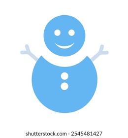 Icon of a blue snowman, ideal for winter and cold themes.