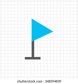 Icon of blue triangle flag on pole