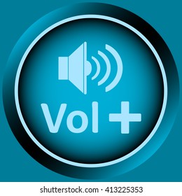 Icon blue volume plus