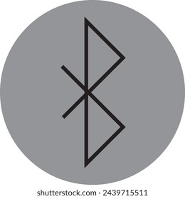 icon bluetooth black outline logo for web site design and mobile dark mode apps Vector illustration on a white background