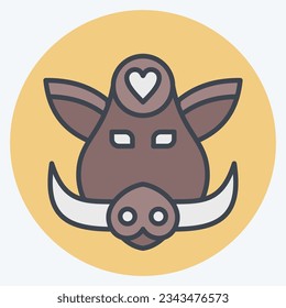 Icon Boar. related to Animal symbol. color mate style. simple design editable. simple illustration