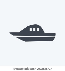Icon Boat - Glyph Style - Simple illustration,Editable stroke,Design template vector, Good for prints, posters, advertisements, announcements, info graphics, etc.
