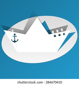 icon boat made of paper