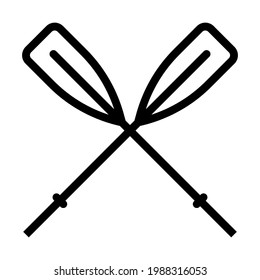 Icon Of Boat Oars. Bold outline design with editable stroke width. Vector Illustration.