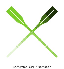 Icon Of Boat Oars. Flat Color Ladder Design. Vector Illustration.