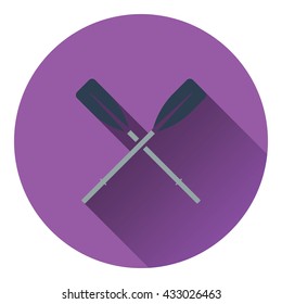 Icon of  boat oars. Flat design. Vector illustration.