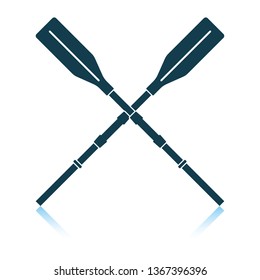 Icon of  boat oars. Shadow reflection design. Vector illustration.