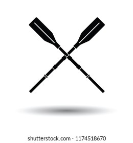 Icon of  boat oars. White background with shadow design. Vector illustration.