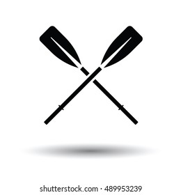 Icon of  boat oars. White background with shadow design. Vector illustration. svg