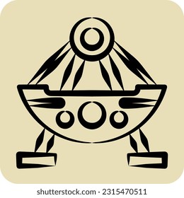 Icon Boat. related to Amusement Park symbol. hand drawn style. simple design editable. simple illustration