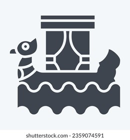 Icon Boat. related to Cambodia symbol. glyph style. simple design editable. simple illustration