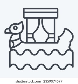 Icon Boat. related to Cambodia symbol. line style. simple design editable. simple illustration