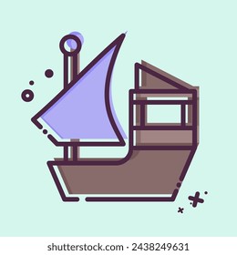 Icon Boat. related to Qatar symbol. MBE style. simple design illustration.