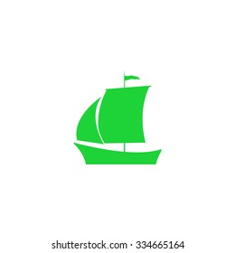 Icon boat with a sail.