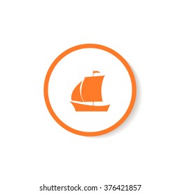 Icon boat with a sail.