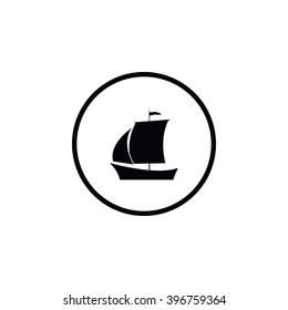 Icon boat with a sail.