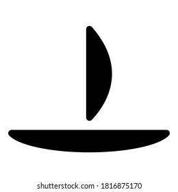 Icon boat. Vector icon of the ship. Icon of the ship isolated on a white background. The silhouette of the sailing boat.