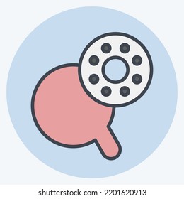 Icon Bobbin Case. suitable for education symbol. color mate style. simple design editable. design template vector. simple illustration