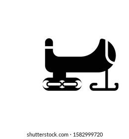 Icon bobsled in glyph style. vector illustration and editable stroke. Isolated on white background.