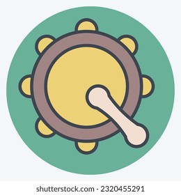 Icon Bodhran. related to Celtic symbol. color mate style. simple design editable. simple illustration