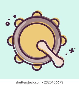 Icon Bodhran. related to Celtic symbol. MBE style. simple design editable. simple illustration