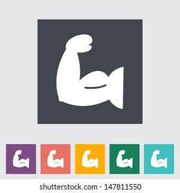 Icon of bodybuilding. Single flat icon. Vector illustration.