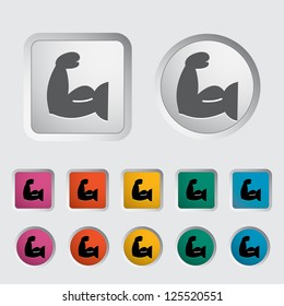 Icon of bodybuilding. Vector illustration.