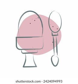 Icono Huevo cocido. relacionado con el símbolo de comida rápida. Color Spot Style. diseño simple editable. ilustración simple