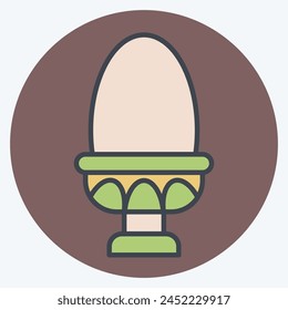 Icon Boiled Egg. related to Healthy Food symbol. color mate style. simple design illustration