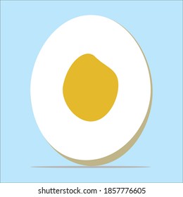 The icon for boiled egg that has been peeled is white and there is an egg yolk in the middle