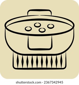 Icon Boiled Rice. related to Breakfast symbol. hand drawn style. simple design editable. simple illustration