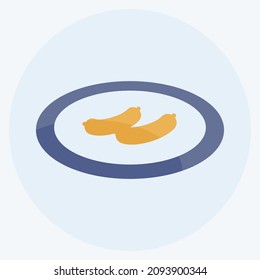Icon Boiled Sausages - Flat Style - Simple illustration,Editable stroke,Design template vector, Good for prints, posters, advertisements, announcements, info graphics, etc.
