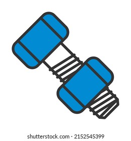 Icon Of Bolt And Nut. Editable Bold Outline With Color Fill Design. Vector Illustration.