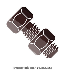 Icono De Tornillo Y Tuerca. Diseño de la escalera de color plana. Ilustración vectorial.