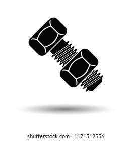 Icon of bolt and nut. White background with shadow design. Vector illustration.