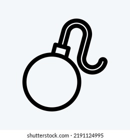 Symbolbombe. geeignet für Sicherheitssymbol. Linienstil. einfaches Design bearbeitbar. Designvorlage, Vektor. einfache Abbildung