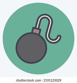 Icon Bomb. suitable for Security symbol. color mate style. simple design editable. design template vector. simple illustration