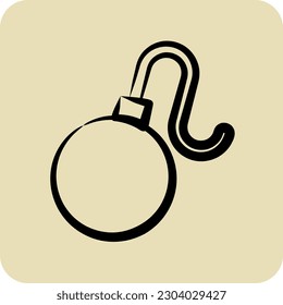 Icon Bomb. suitable for Security symbol. hand drawn style. simple design editable. design template