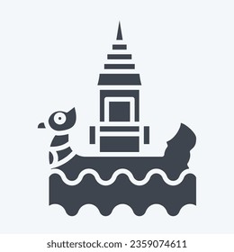 Icon Bon Om Touk. related to Cambodia symbol. glyph style. simple design editable. simple illustration