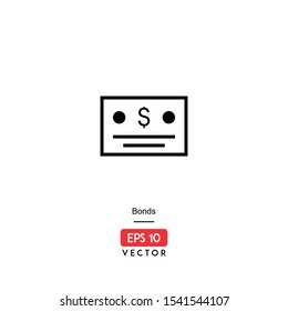 Icon bonds with line style vector, isolated on white background, EPS10 - Vector