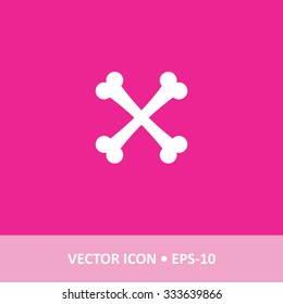 Icon of Bones on Magenta Color Background. Eps-10.