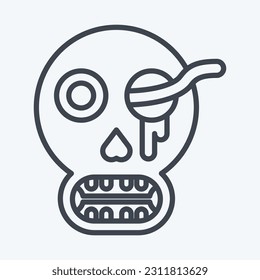 Icon Bones. related to Halloween symbol. line style. simple design editable. simple illustration