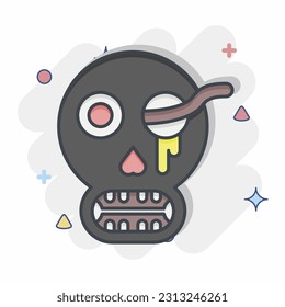 Icon Bones. related to Halloween symbol. comic style. simple design editable. simple illustration