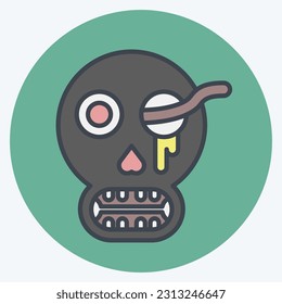 Icon Bones. related to Halloween symbol. color mate style. simple design editable. simple illustration